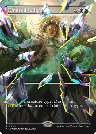 Kindred Judgment (Borderless) (Facet Foil) |  Foil (450) [Reality Fracture]