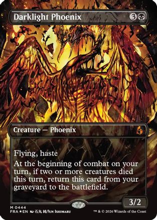 Darklight Phoenix (Borderless) (0444) |  Foil (444) [Reality Fracture]