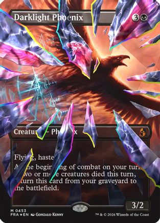 Darklight Phoenix (Borderless) (Facet Foil) (0453) |  Foil (453) [Reality Fracture]
