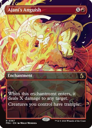 Ajani's Anguish (Borderless) |  Foil (367) [Reality Fracture]
