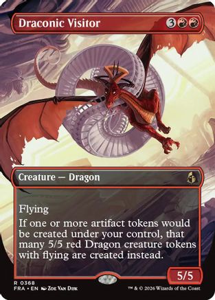 Draconic Visitor (Borderless) |  Foil (368) [Reality Fracture]