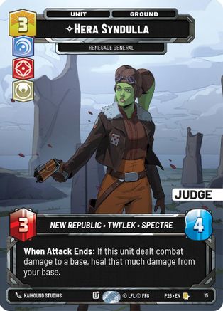 Hera Syndulla -  Renegade General | Foil (15)  [Judge Promos]