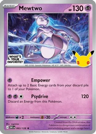 Mewtwo (What's Your Favorite Stamp) 063/128 - Miscellaneous Cards & Products Holofoil