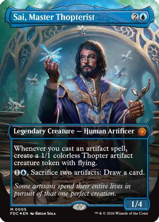 Sai, Master Thopterist (Borderless) |  Foil (005) [Commander: Foundations]