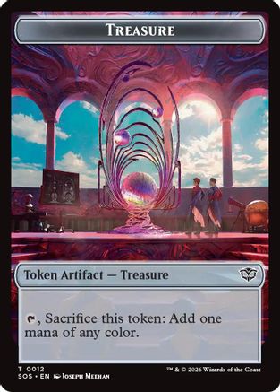 Treasure // Clue Token Double-Sided Token |  Foil (12 // 14) [Secrets of Strixhaven]