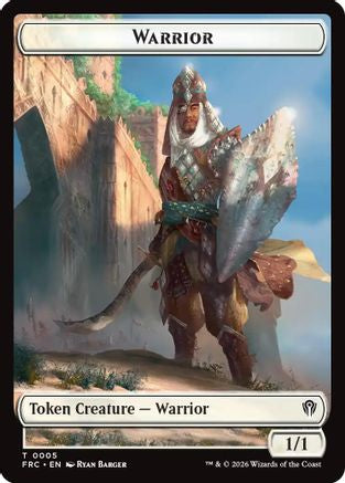 Warrior // Shark Double-Sided Token |  (5 // 6) [Commander: Reality Fracture]