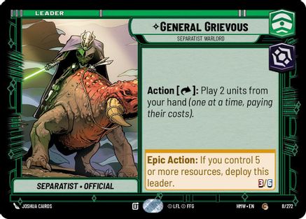 General Grievous - Separatist Warlord |  (8/272)  [Homeworlds]