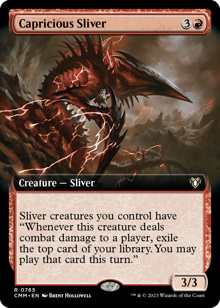 Capricious Sliver (Extended Art) [Commander Masters] Foil