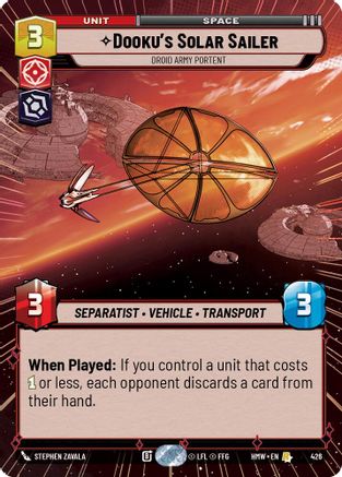 Dooku's Solar Sailer - Droid Army Portent (Hyperspace) |  (426)  [Homeworlds]