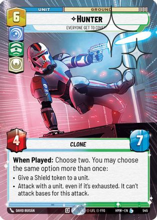 Hunter - Everyone Get to Cover! (Hyperspace Foil) | Foil (545)  [Homeworlds]