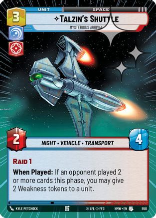 Talzin's Shuttle - Mysterious Arrival (Hyperspace Foil) | Foil (550)  [Homeworlds]
