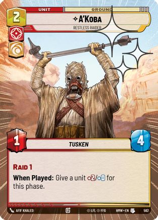 A'Koba - Restless Raider (Hyperspace Foil) | Foil (562)  [Homeworlds]