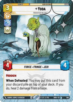 Yoda - Trickster in Exile (Hyperspace Foil) | Foil (566)  [Homeworlds]