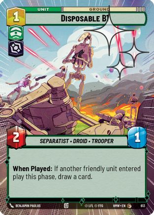Disposable B1 (Hyperspace Foil) | Foil (613)  [Homeworlds]
