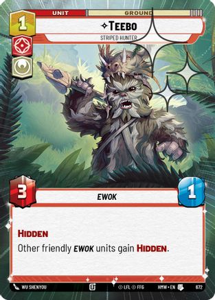 Teebo - Striped Hunter (Hyperspace Foil) | Foil (672)  [Homeworlds]