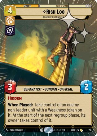 Rish Loo - Traitorous Minister (Hyperspace Foil) | Foil (710)  [Homeworlds]