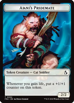 Ajani's Pridemate // Mowu Double-Sided Token |  (2 // 10) [Reality Fracture]