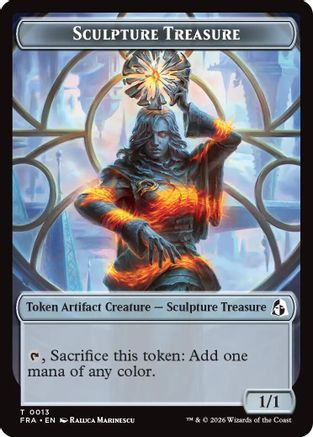 Sculpture Treasure // Beast Double-Sided Token |  Foil (13 // 8) [Reality Fracture]