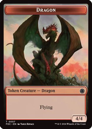 Dragon (0007) // Treasure Double-Sided Token |  (7 // 16) [Commander: Foundations]