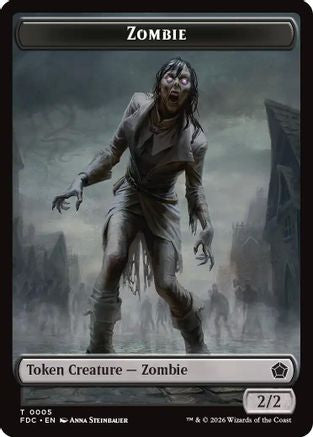 Zombie // The Monarch Double-Sided Token |  (5 // 17) [Commander: Foundations]