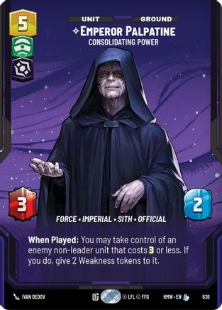Emperor Palpatine - Consolidating Power (Prestige) |  (836)  [Homeworlds]