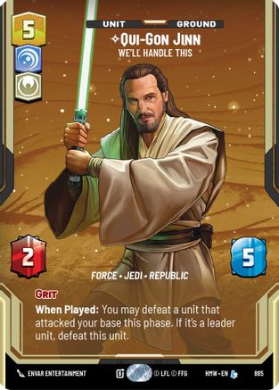 Qui-Gon Jinn - We'll Handle This (Prestige Foil) | Foil (885)  [Homeworlds]