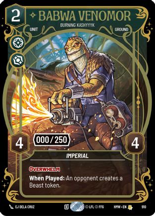 Babwa Venomor - Burning Kashyyyk (Serialized) | Foil (910)  [Homeworlds]