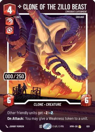 Clone of the Zillo Beast - Emperor's Experiment (Serialized) | Foil (920)  [Homeworlds]