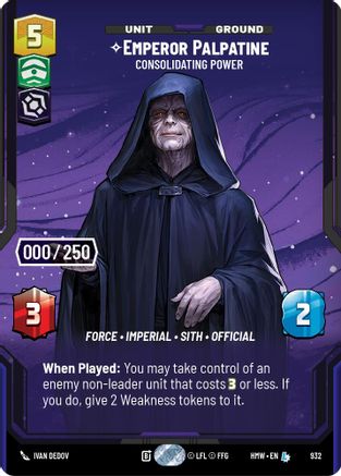 Emperor Palpatine - Consolidating Power (Serialized) | Foil (932)  [Homeworlds]