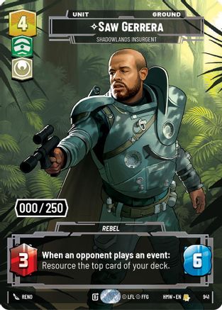 Saw Gerrera - Shadowlands Insurgent (Serialized) | Foil (941)  [Homeworlds]