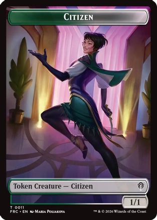Citizen // Phyrexian Mite Double-Sided Token |  Foil (11 // 16) [Commander: Reality Fracture]
