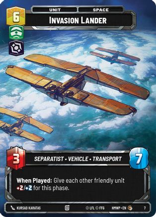 Invasion Lander |  (7)  [Homeworlds Weekly Play Promos]