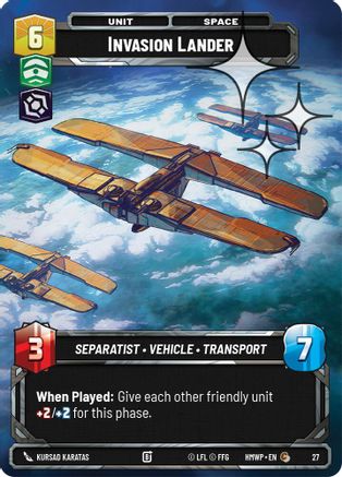 Invasion Lander (Foil) | Foil (27)  [Homeworlds Weekly Play Promos]