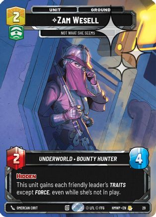 Zam Wesell - Not What She Seems (Foil) | Foil (29)  [Homeworlds Weekly Play Promos]