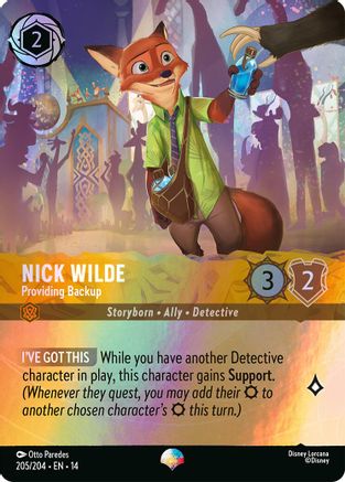 Nick Wilde - Providing Backup (Epic) | Holofoil (205/204) [Hyperia City]