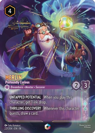 Merlin - Profoundly Curious (Enchanted) | Holofoil (227/204) [Hyperia City]