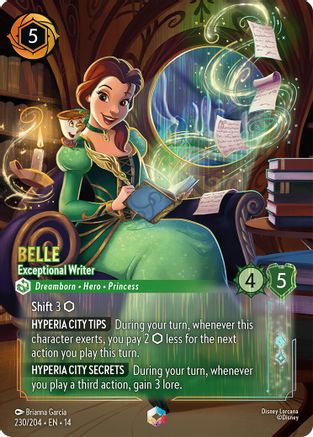 Belle - Exceptional Writer (Enchanted) | Holofoil (230/204) [Hyperia City]