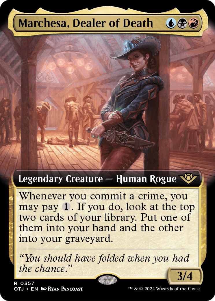 Marchesa, Dealer of Death (Extended Art) [Outlaws of Thunder Junction] Foil