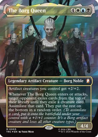 The Borg Queen (Borderless) (Surge Foil) |  Foil (005) [Commander: Star Trek]