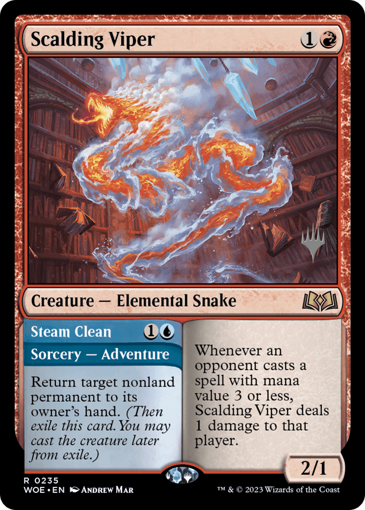 Scalding Viper // Steam Clean (Promo Pack) [Wilds of Eldraine Promos] Foil