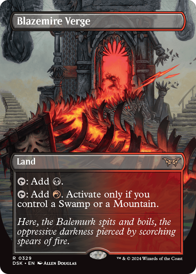 Blazemire Verge (Borderless) [Duskmourn: House of Horror] Foil
