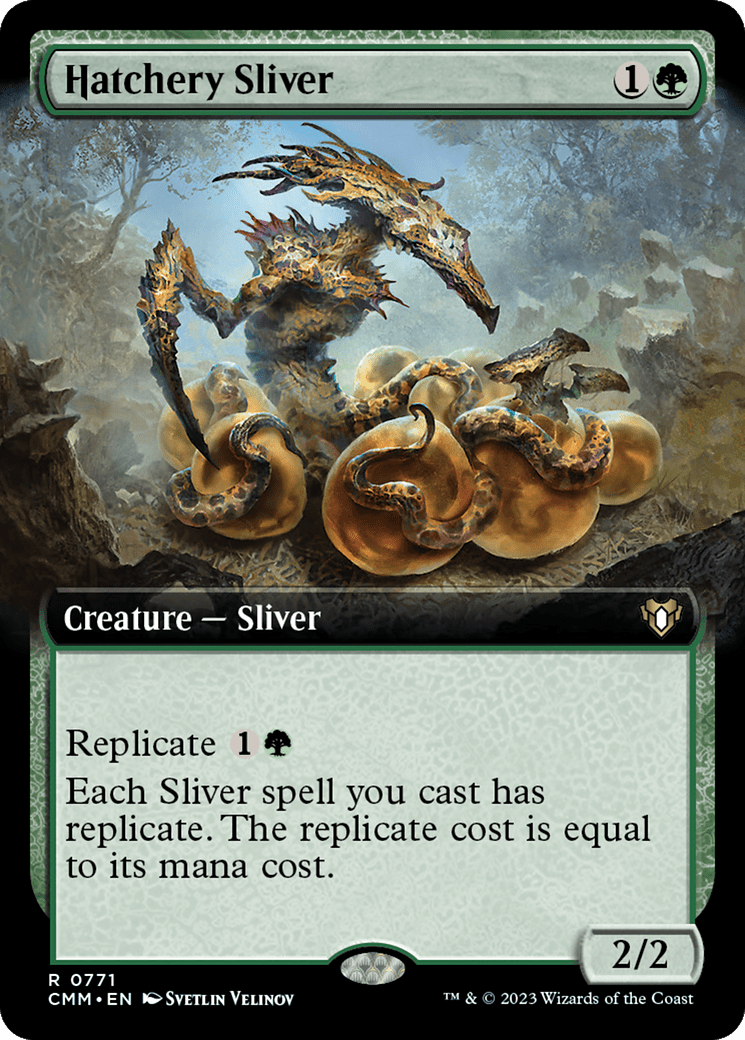 Hatchery Sliver (Extended Art) [Commander Masters] Foil