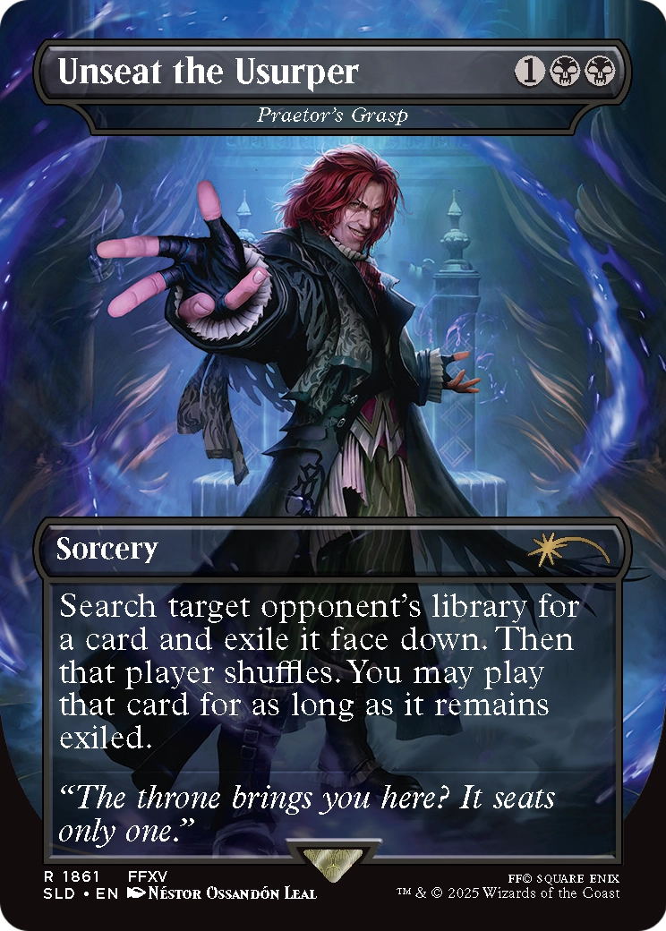 Praetor's Grasp (1861) [Secret Lair Drop]  / Unseat the Usurper (Borderless)