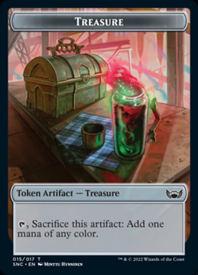 Treasure (015) // Rogue Double-Sided Token [Streets of New Capenna Tokens] Foil