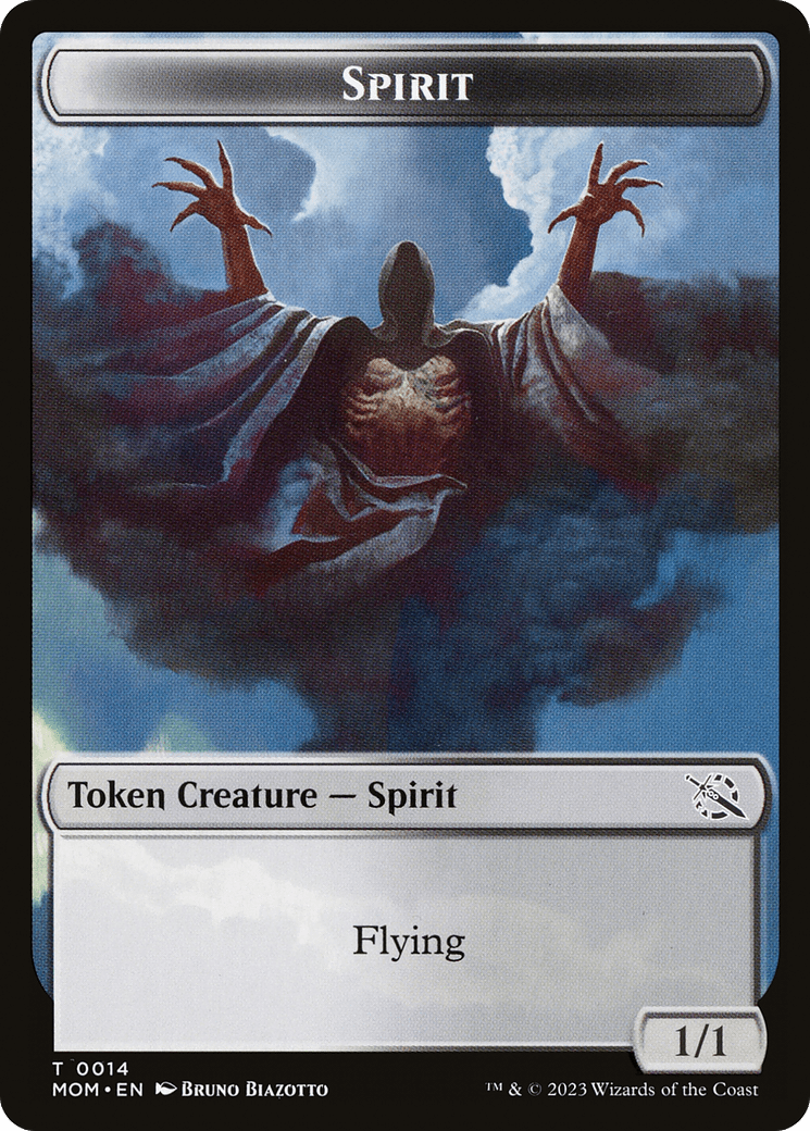 Monk // Spirit (14) Double-Sided Token [March of the Machine Tokens]