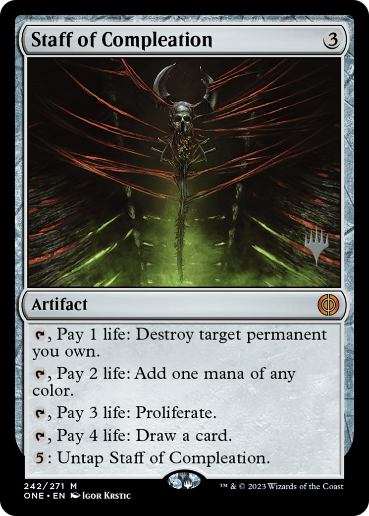 Staff of Compleation (Promo Pack) [Phyrexia: All Will Be One Promos] Foil