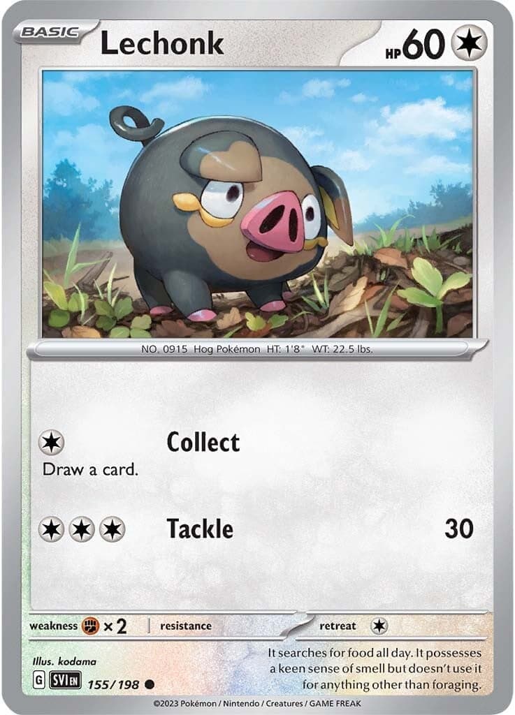 Lechonk 155/198 - SV01 Scarlet & Violet Base Set Reverse Holofoil