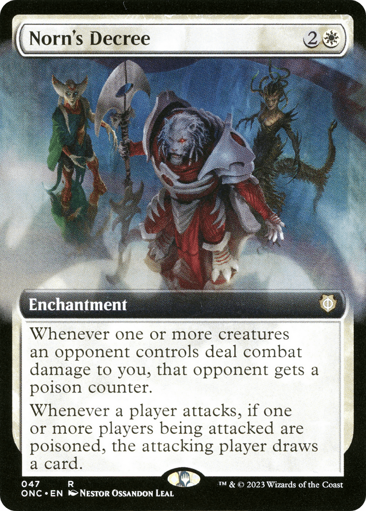 Norn's Decree (Extended Art) [Phyrexia: All Will Be One Commander] Foil