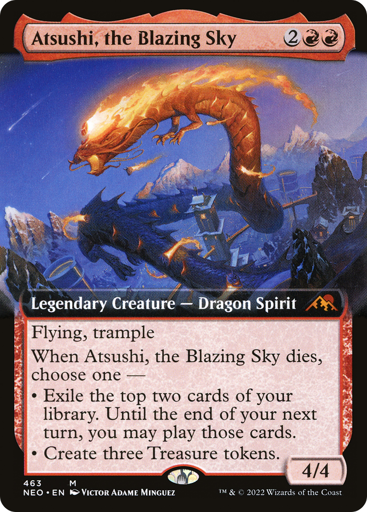 Atsushi, the Blazing Sky (Extended Art) [Kamigawa: Neon Dynasty] Foil