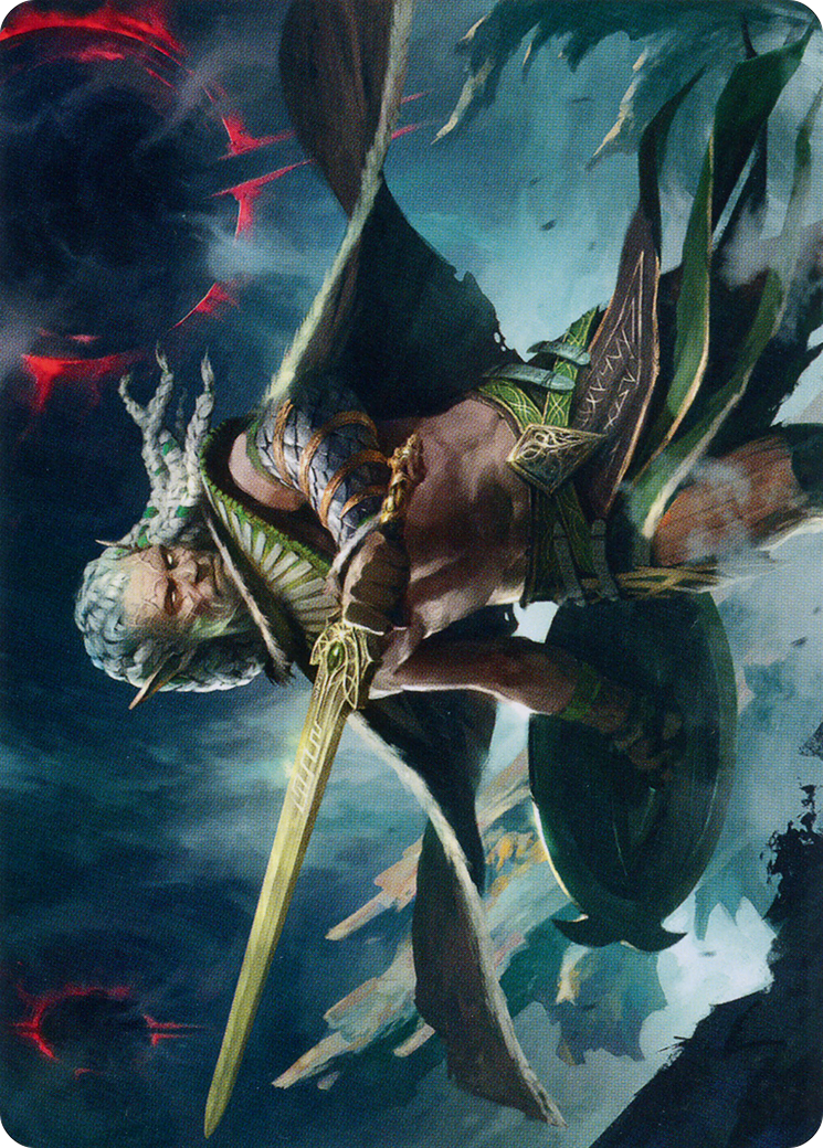 Serpent-Blade Assailant // Serpent-Blade Assailant (AMOM-040) - March of the Machine Art Series (Borderless) Foil